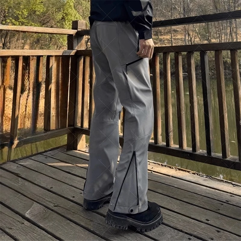 美式军鸟软壳冲锋裤男款立体结构拉链微喇工装裤子三防户外向导裤