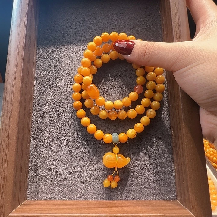 蜜蜡未镶嵌手串8mm蜜蜡手串