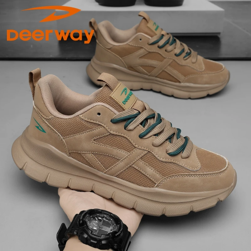 德尔惠2025秋季新款男鞋防滑耐磨时尚百搭户外跑步休闲男士运动鞋