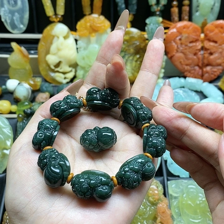 蛇纹石玉手串未镶嵌洋**洋