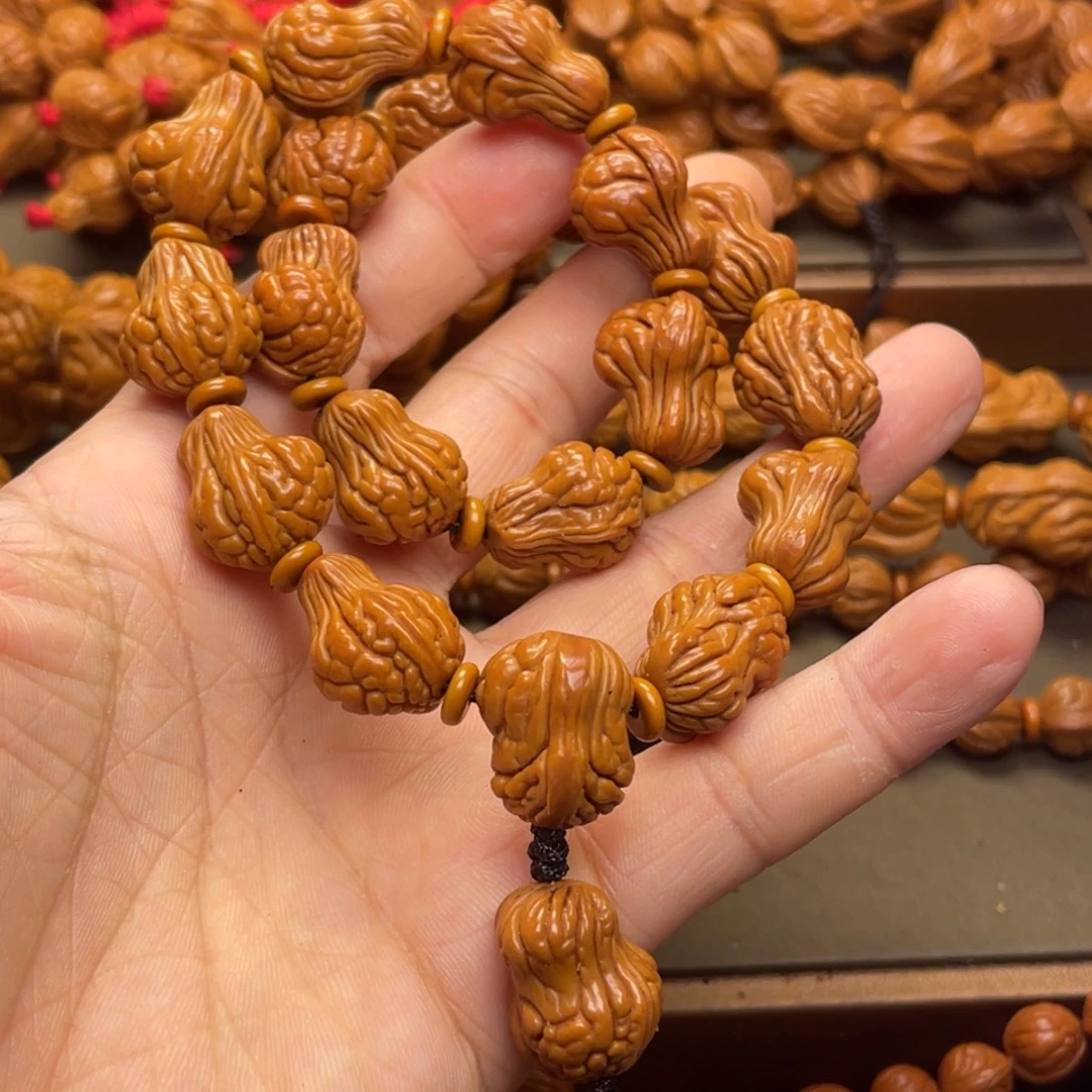 唔***于桃核手串龙纹桃核19