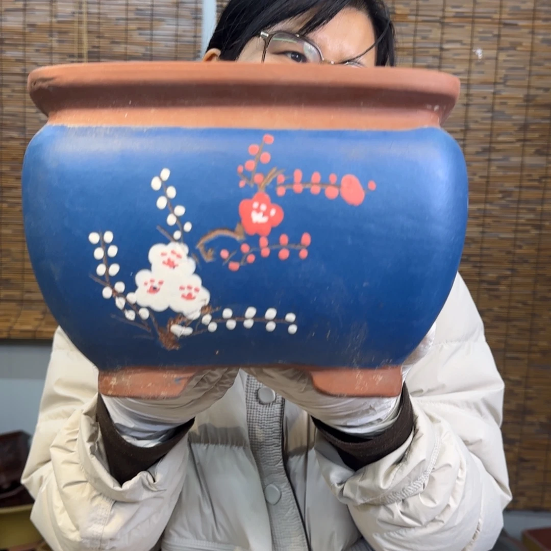 紫砂花盆紫砂口径瑕疵