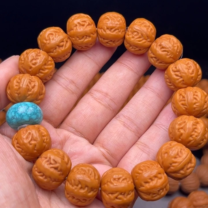 猴头核桃吊坠17麻花串绿