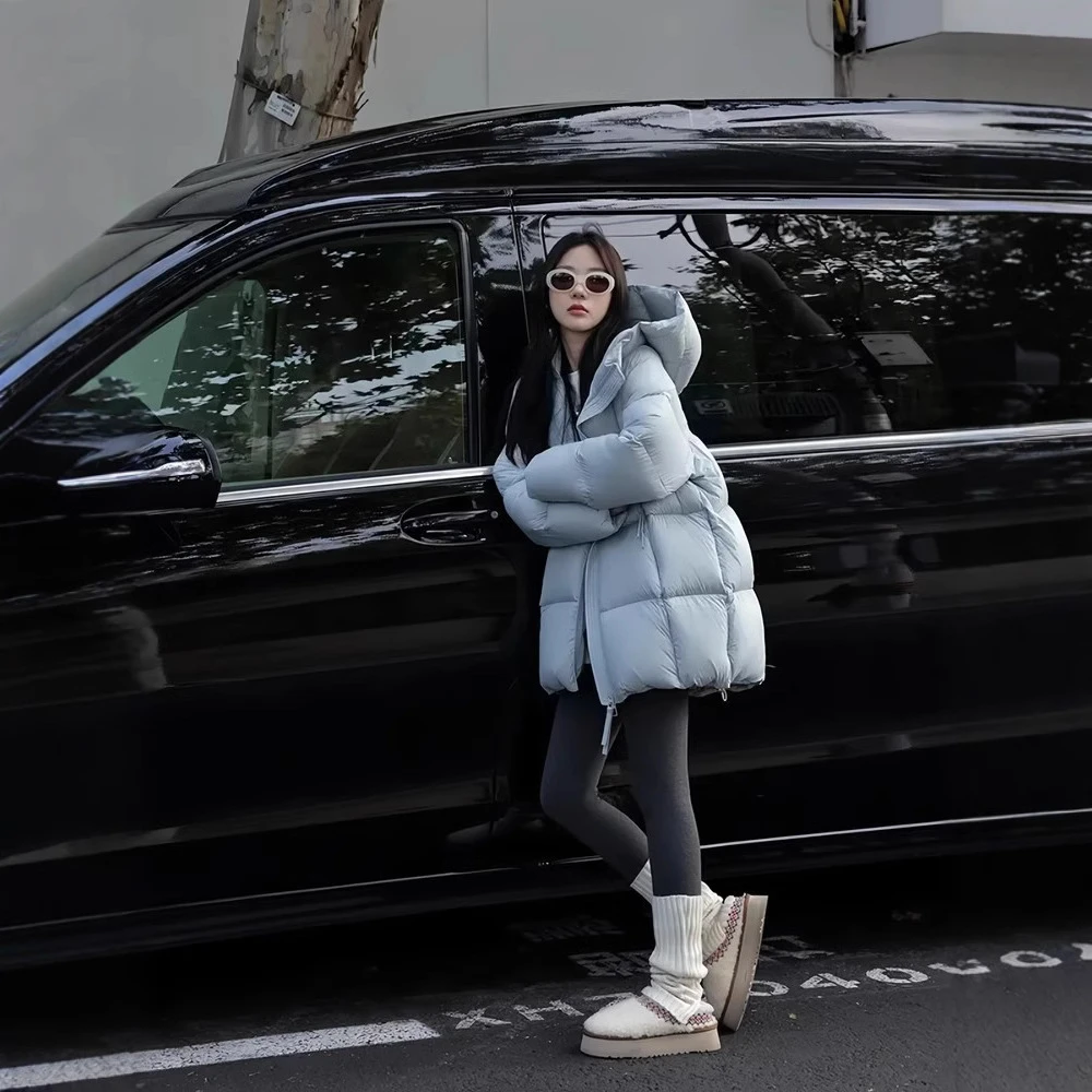 云朵泡芙羽绒服女款高端女90白鸭绒显瘦中长款网红同款加厚时尚