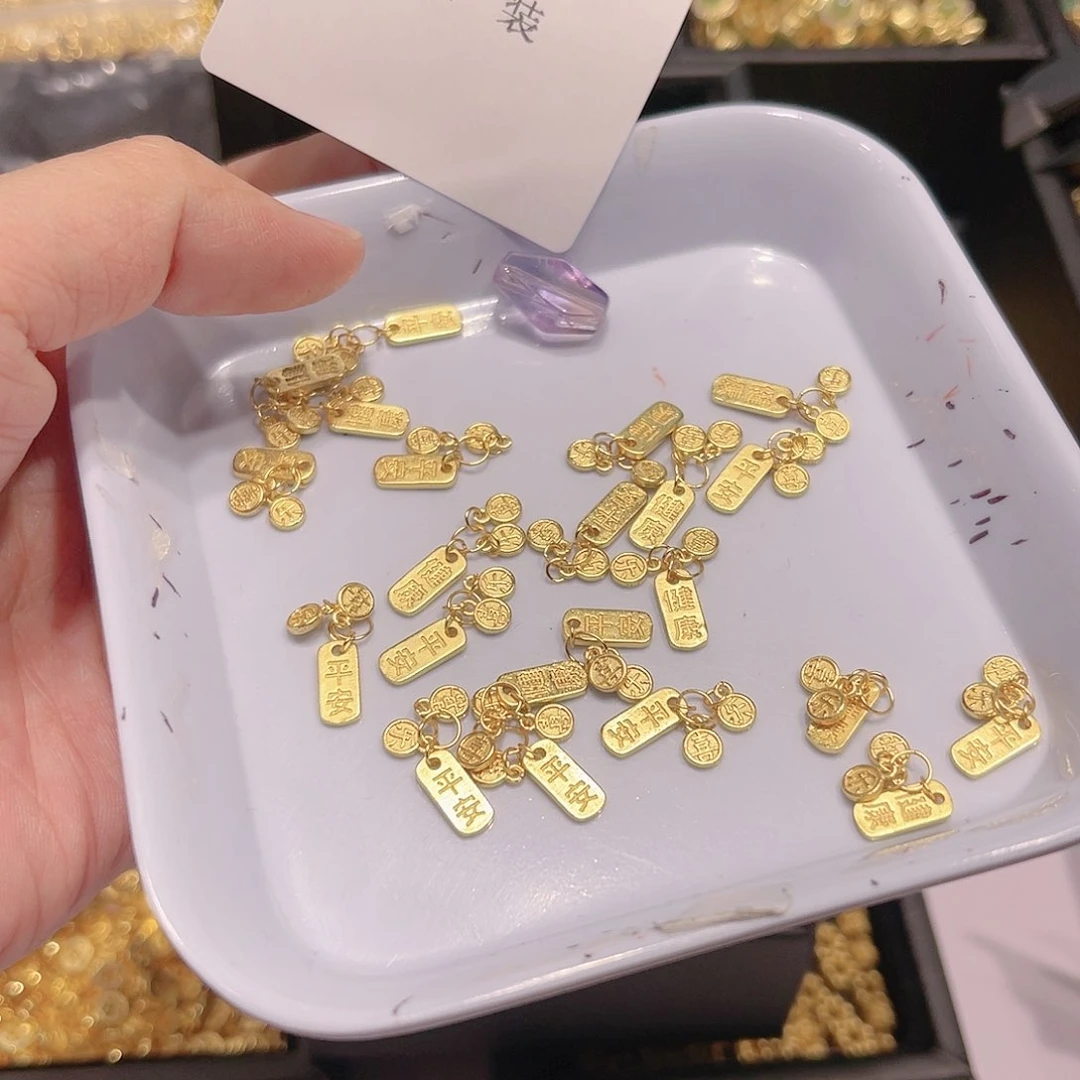 水晶珠宝半成品银S925镀金镶嵌47