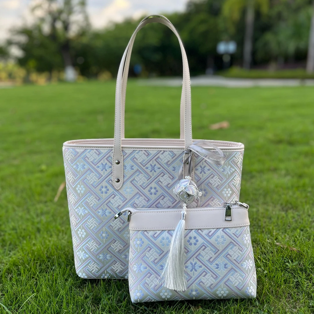 双肩带子母包大托特顺丰包邮经典夏季百搭实用通勤广西非遗壮锦包