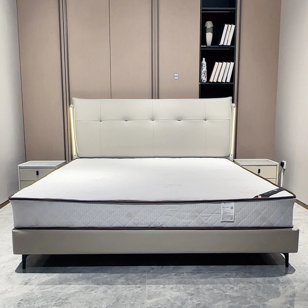 工厂专属-北欧主卧大床极简主卧室儿童软包床#926