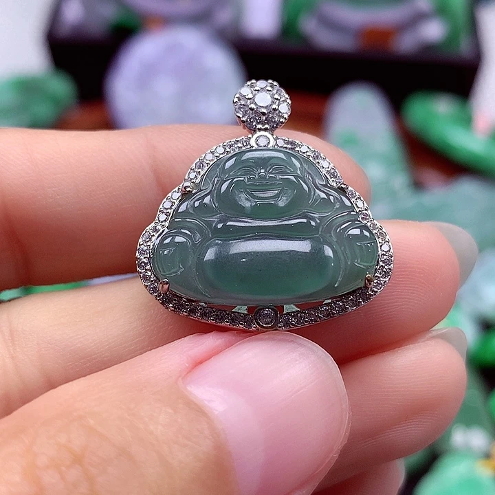 翡翠银S925镶嵌颈饰翡翠