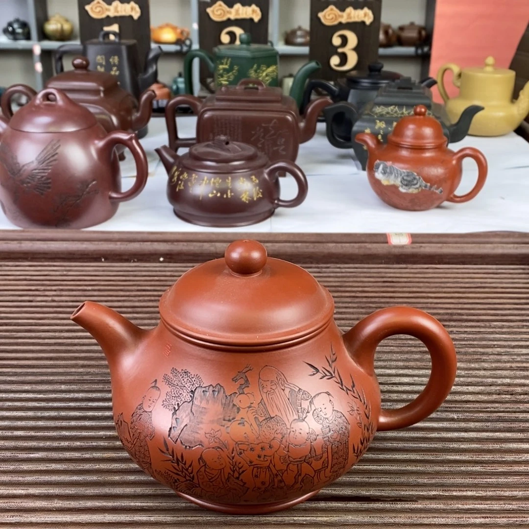 强***力茶壶紫砂白定1 潘壶