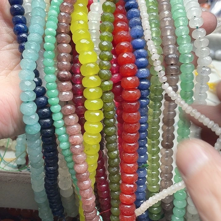 玛瑙/玉髓珠宝半成品未镶嵌2条4-10mm算盘