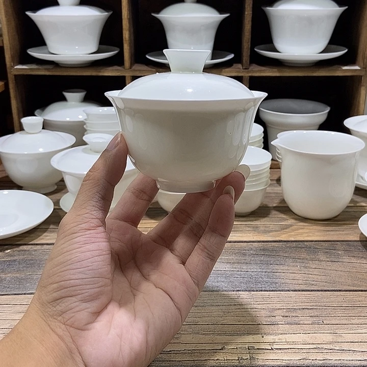 骨瓷元宝盖碗盖下约150ml2才