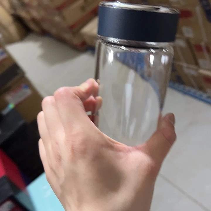 6307+66-400ml  单层烫手 蓝 玻璃杯