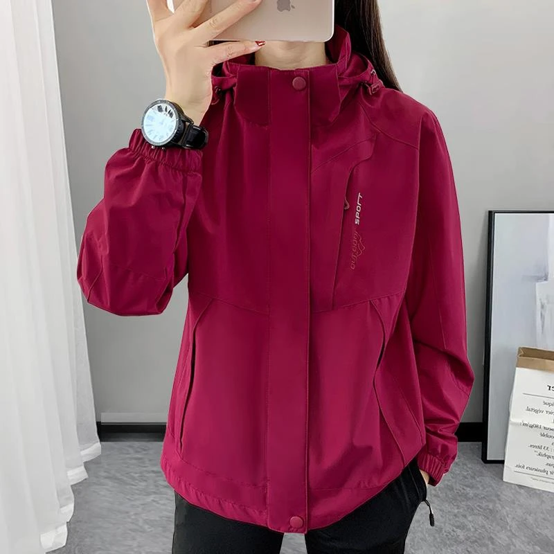 冲锋衣女春秋装2025新款三合一可拆卸抓绒衣外套妈妈装户外登山服