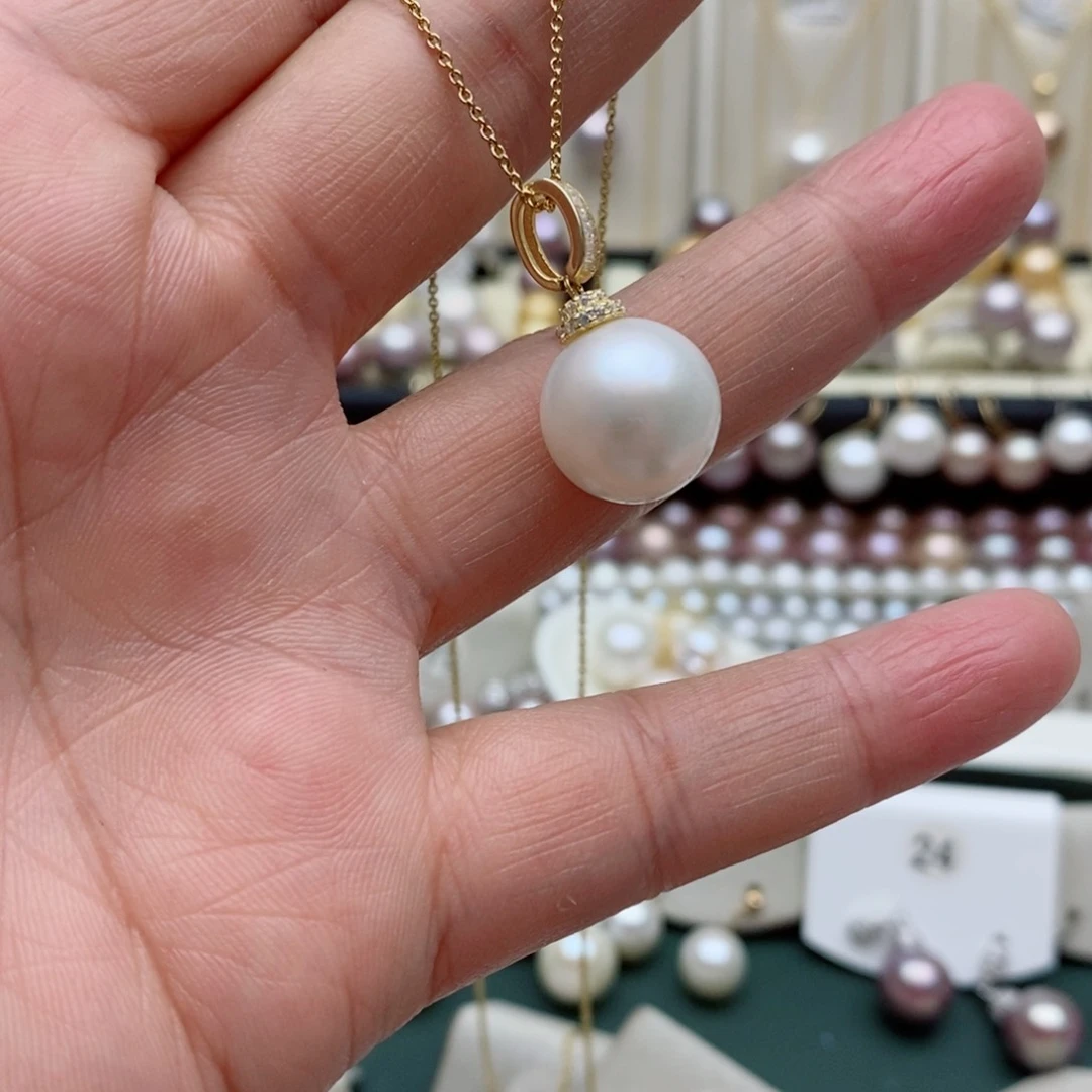 淡水珍珠颈饰银S925镶嵌