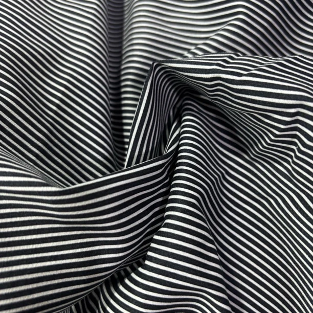 （3米价）纯棉条纹布黑白条可做衬衫布手工DIY里衬配色