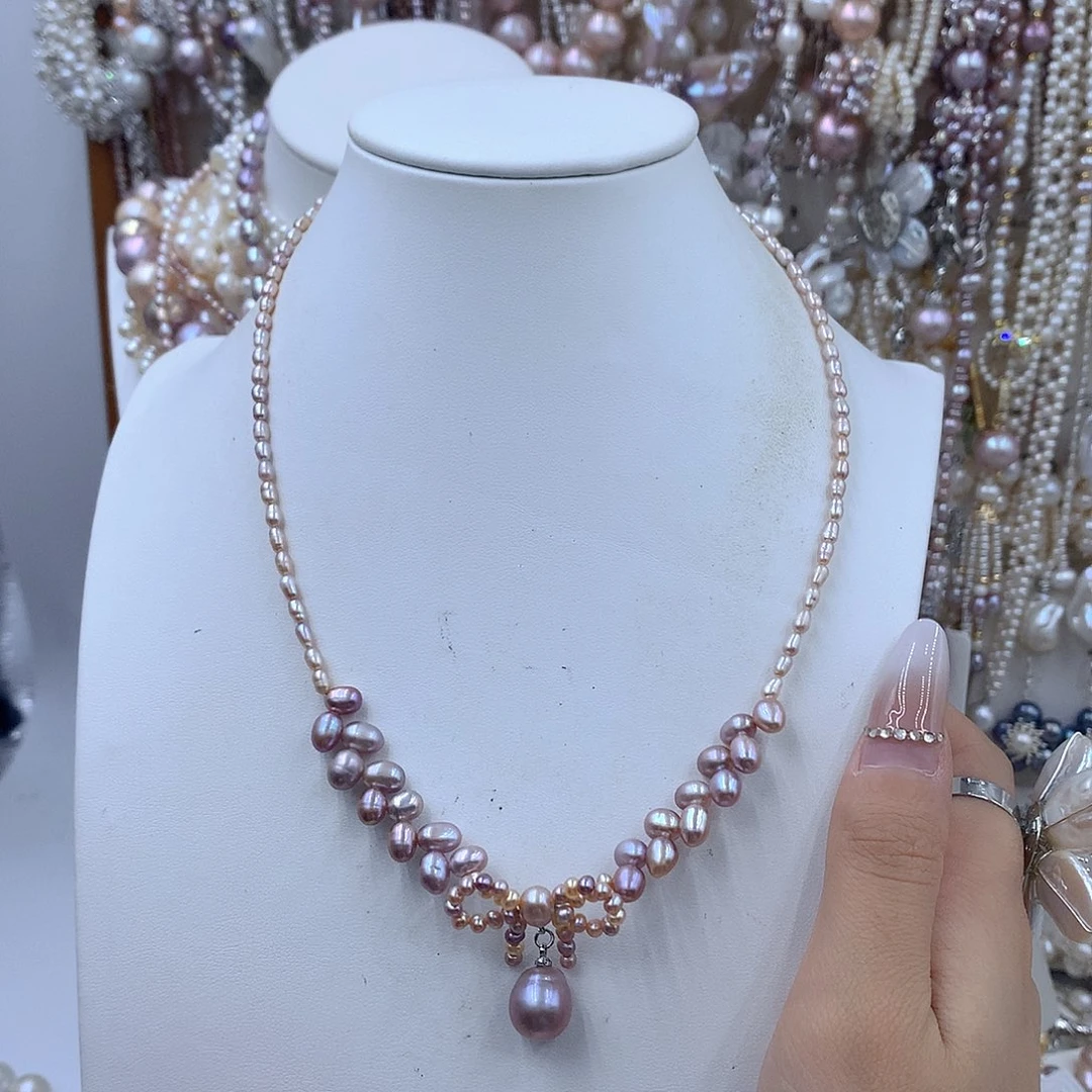 淡水珍珠项链耳饰银S925镶嵌