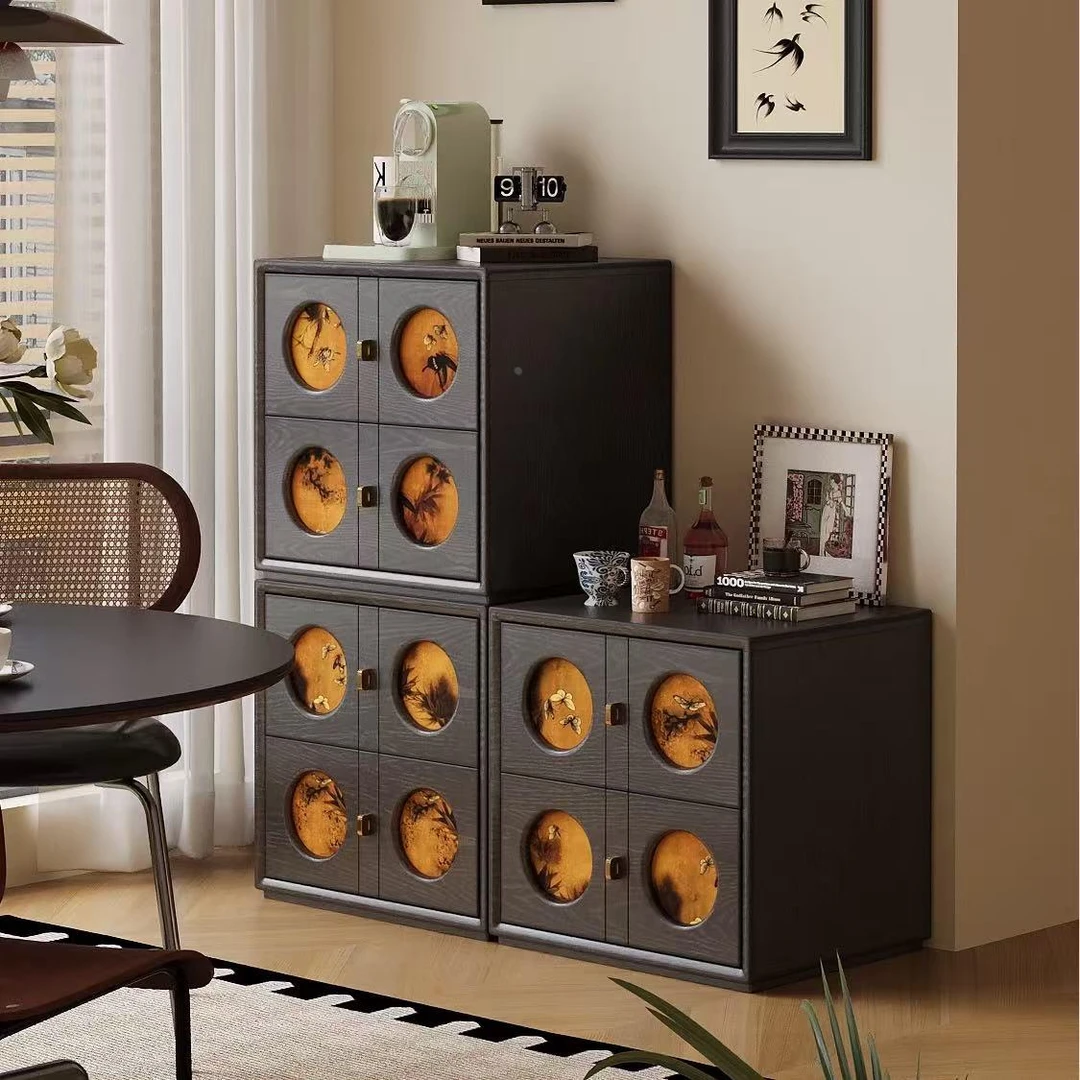 实木中古香云纱柜卡门柜复古电视柜中式床头柜餐边柜模块化储物柜