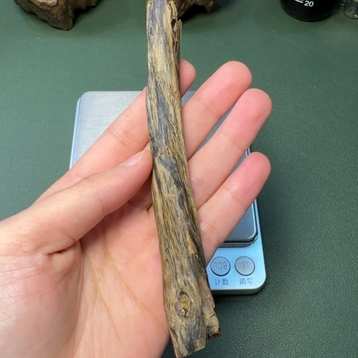 沉香手把件海南乌身圆叶树心油虫漏13.9克