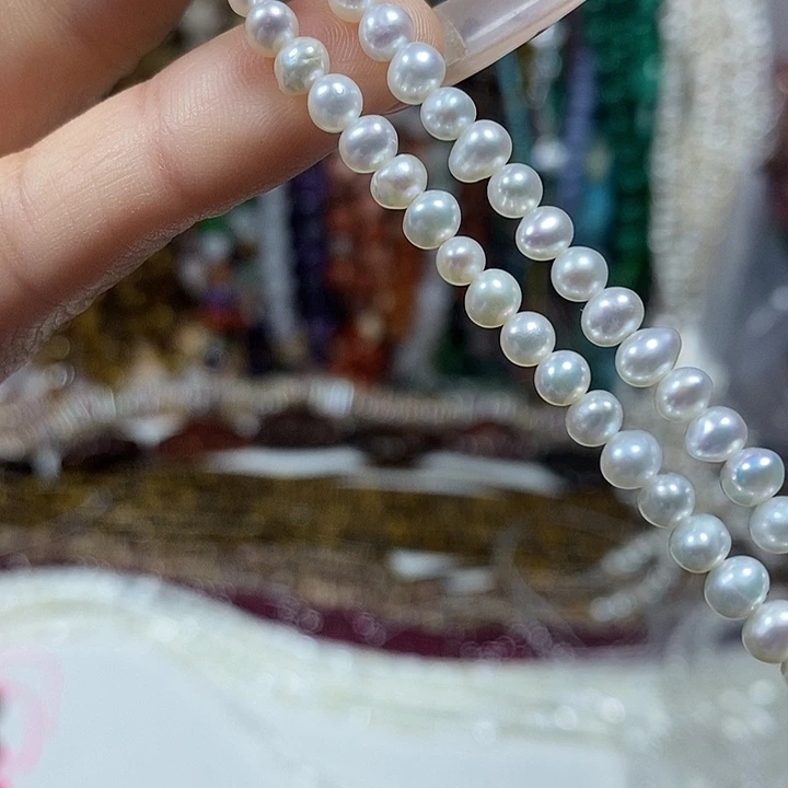 玛瑙/玉髓未镶嵌珠宝半成品天然淡水无核珍珍卡4-5mm