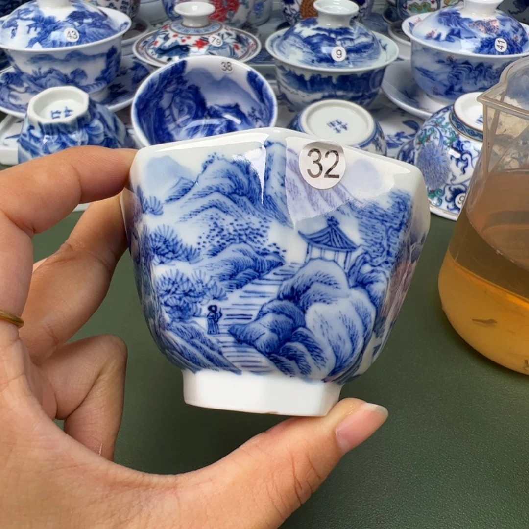 陶瓷景德镇纯手工纯手绘茶具木木32