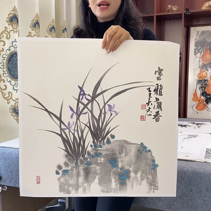 国画纯手绘国画写意作品50*50