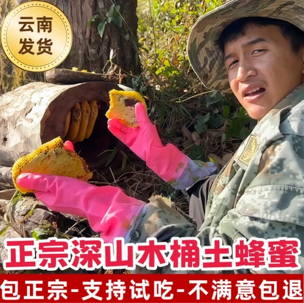睿辰蜂业正宗云南深山木桶土蜂蜜一年割一次蜂巢蜜纯天然500g包邮