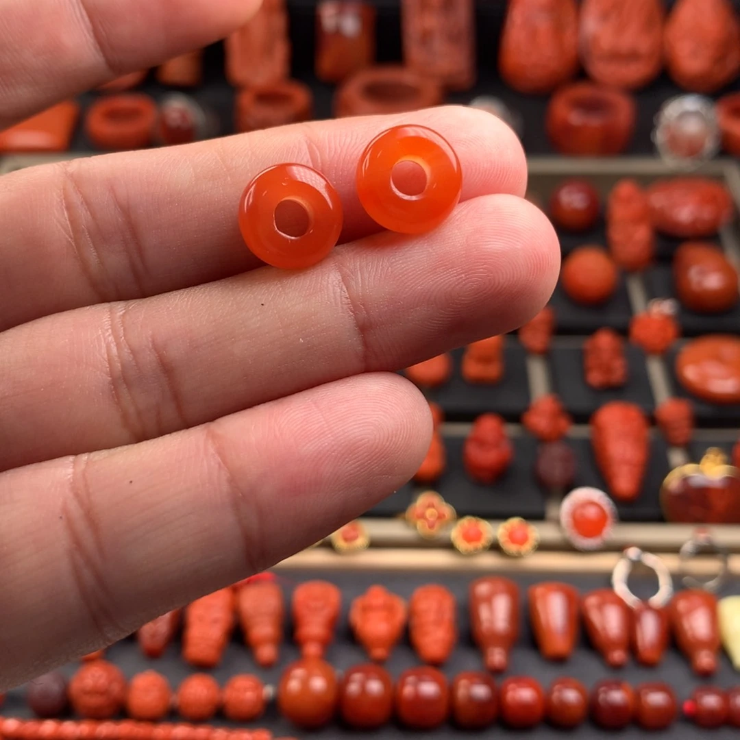 南红玛瑙保山卡环11+未镶嵌青*