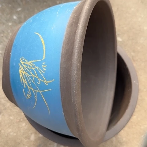 紫砂宜兴紫砂25+25点蓝色