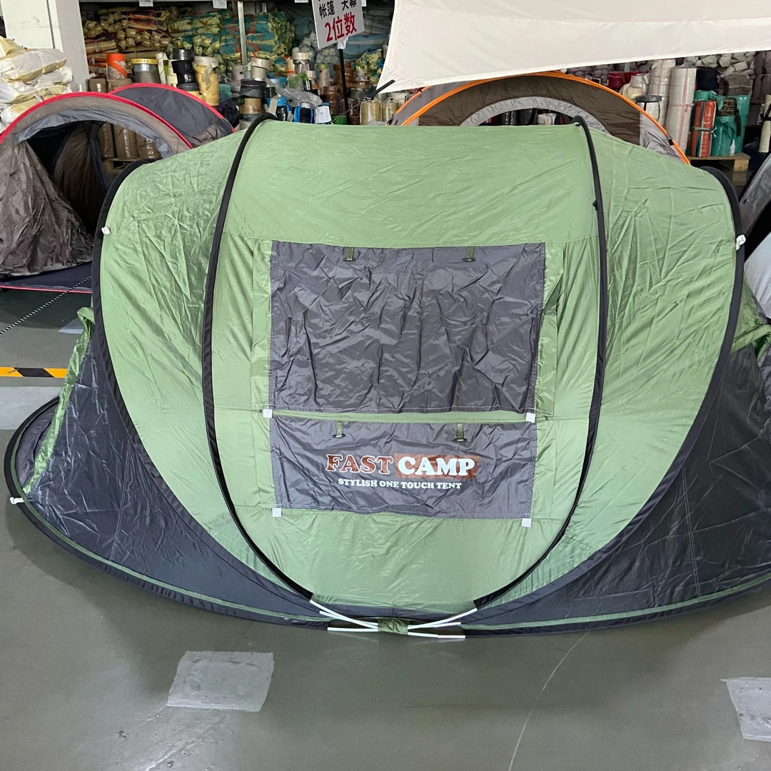 【工厂清仓】绿黑大号轻量化自动手抛速开家用帐篷3-4人