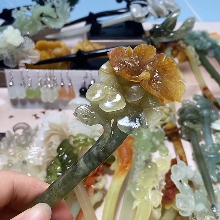 蛇纹石玉合金发簪