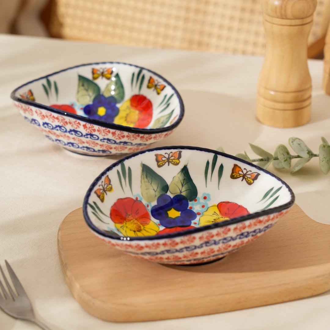 【SILESIA/出口原单】手绘陌上花开-6英寸元宝小碗两个装