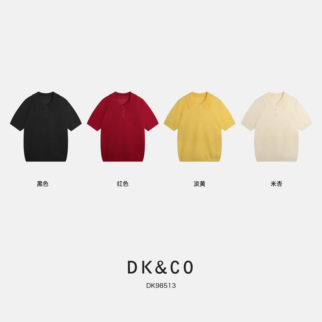 鑫燃KIKI 莱赛尔Polo领夏季时尚百搭显瘦短袖 98513 DK