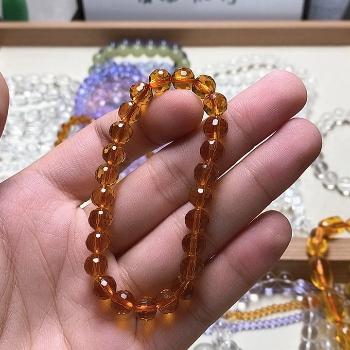 非金属卡8mm刻面老姜黄