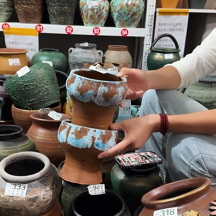 彩绘600一对高度14口径14