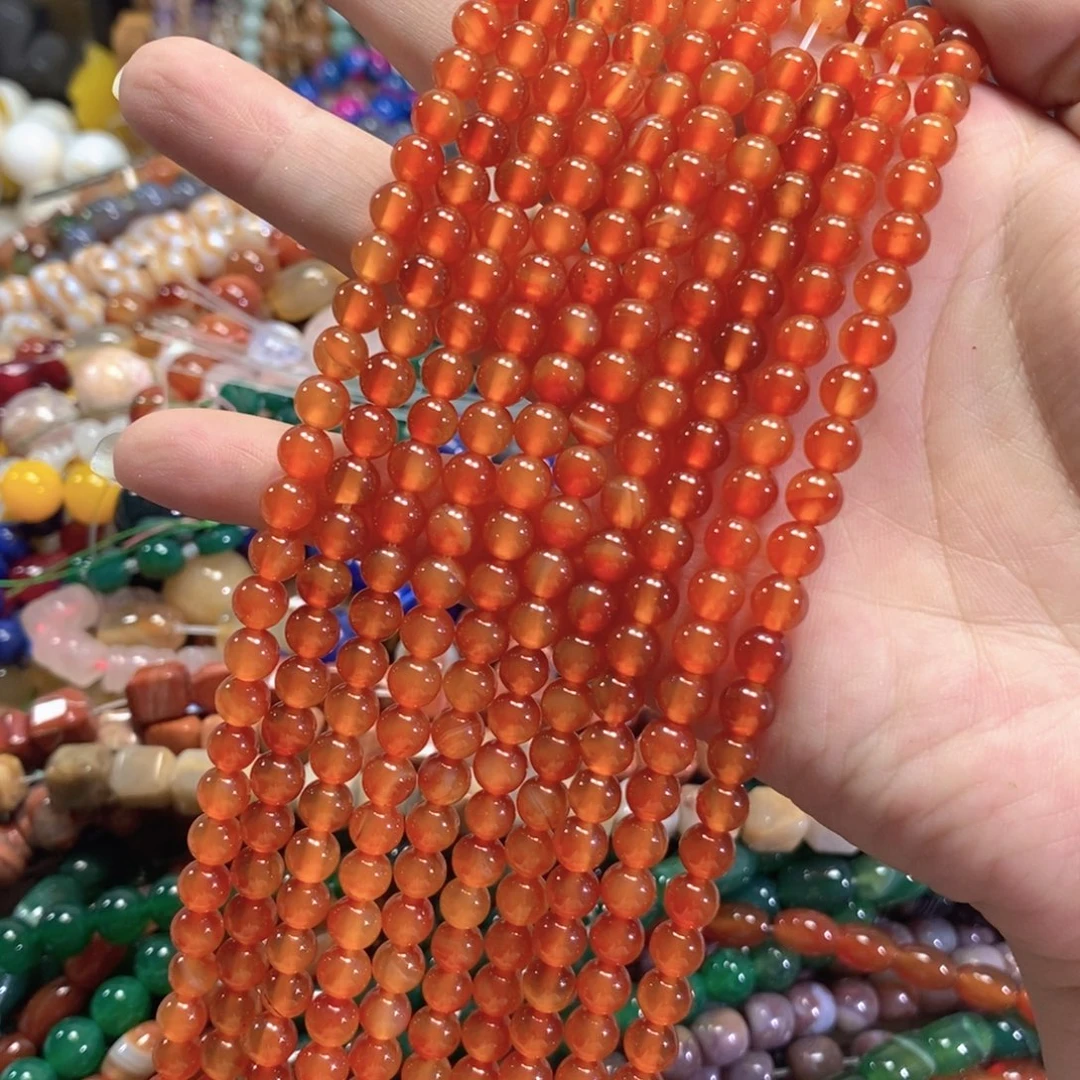 玛瑙/玉髓未镶嵌珠宝半成品玛瑙卡6mm到手两条