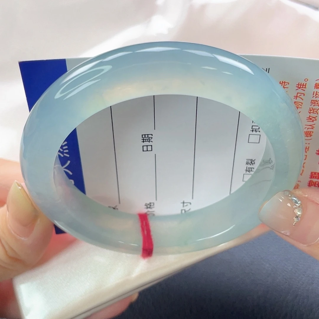 未镶嵌手镯翡翠10号高冰种蓝晴绿色种水强推12461