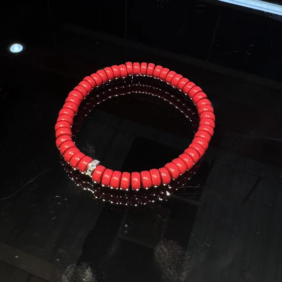 含辰砂工艺品高含量朱砂百福手串