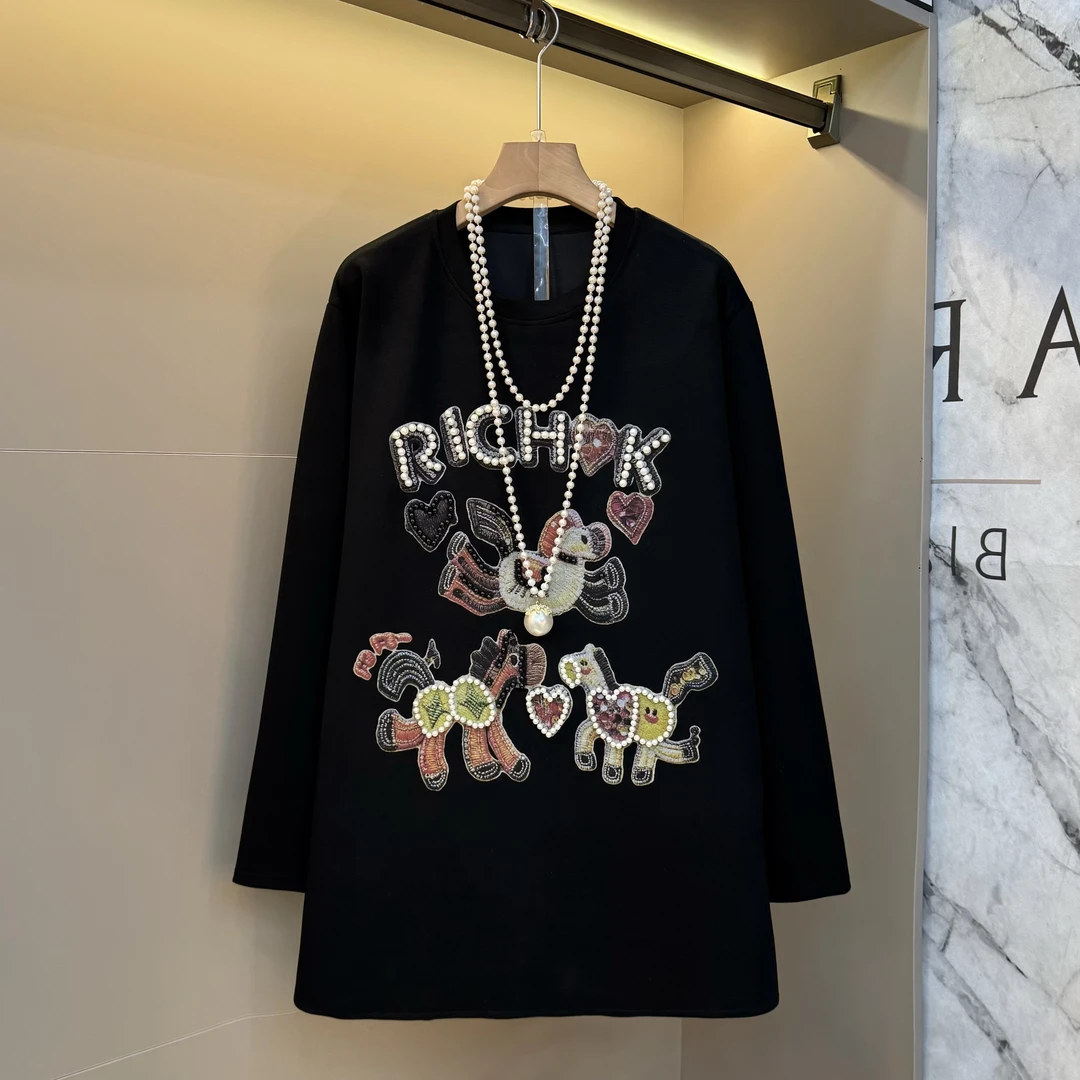 2025欧货洋气新款百搭彩色小马气质设计感休闲大码大衫上衣2888