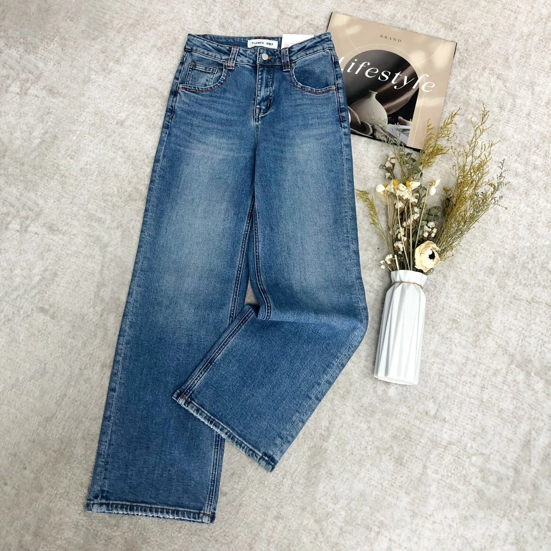 【331】花86文文MWMA高级撞色无弹窄版阔腿牛仔裤~