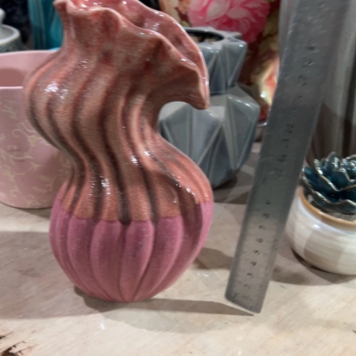 陶瓷花瓶摆件外贸出口微瑕捡漏高20口6公分上釉不均