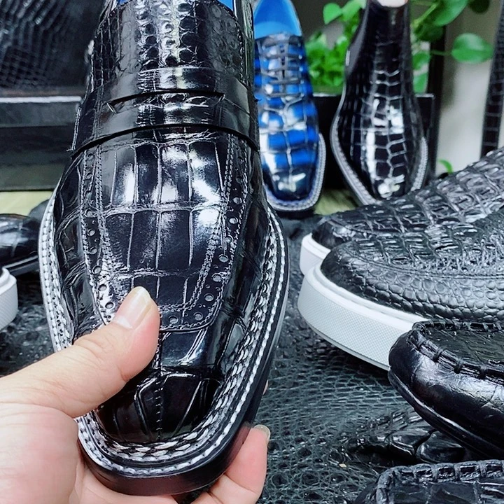 夜***雨鳄鱼皮一脚蹬乐福40码挪威缝