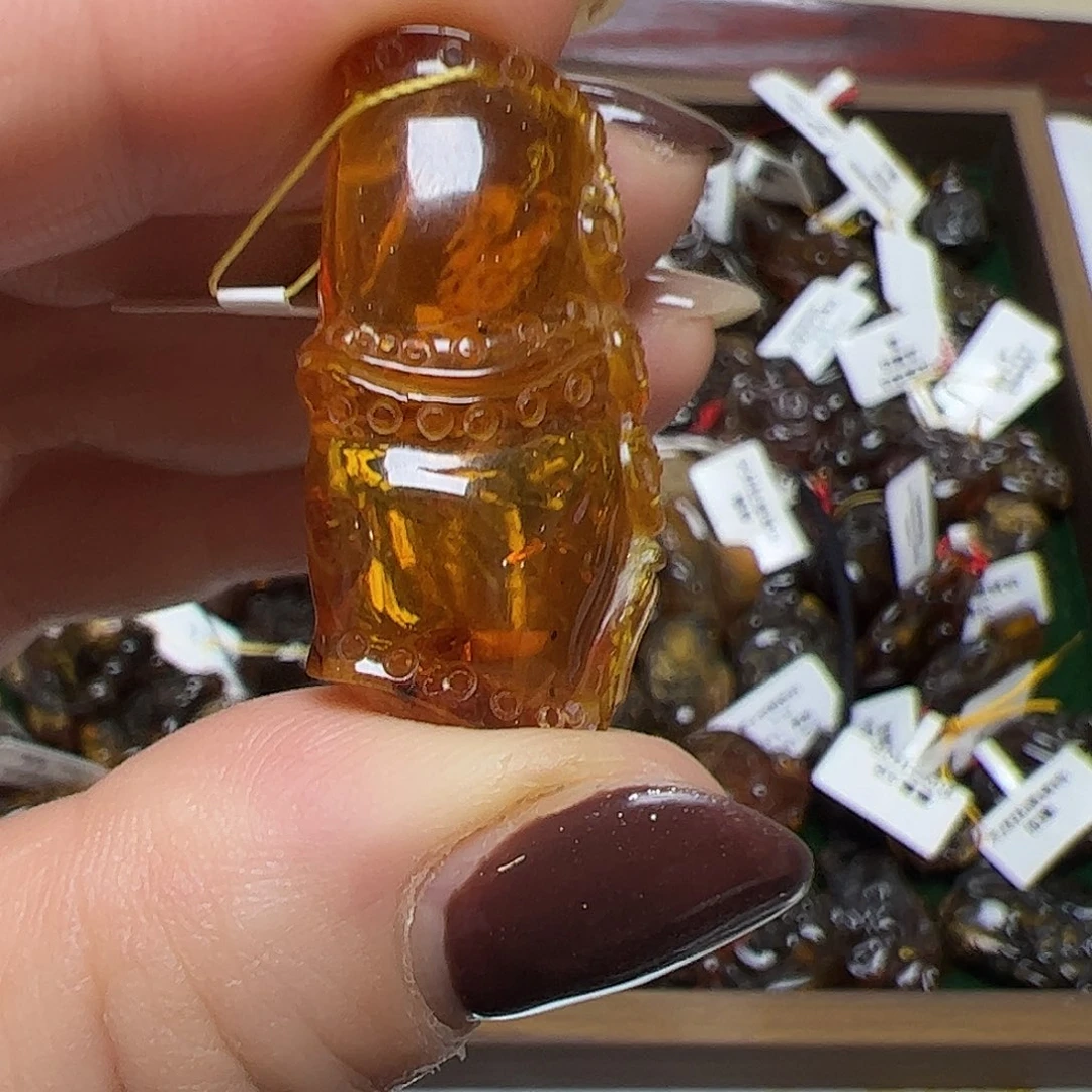 琥珀未镶嵌手链金珀竹节