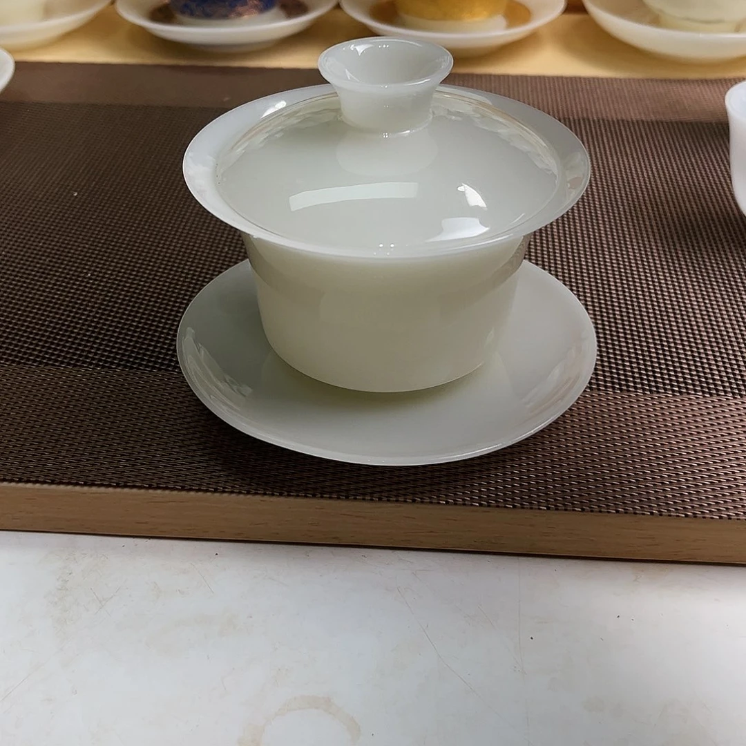 瓷片翡翠玉瓷盖碗180cc