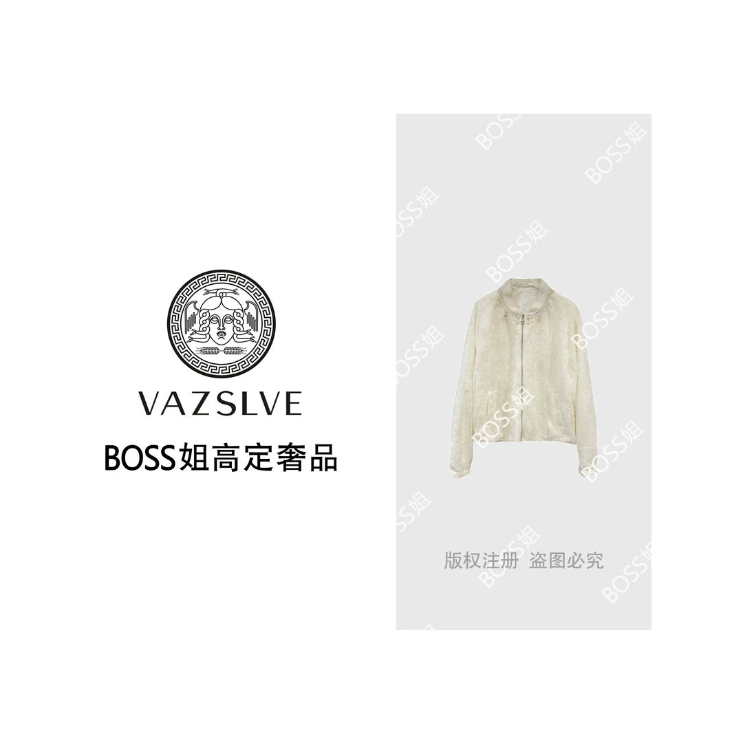 VAZSLVE/原创设计简约时尚重工蕾丝立领气质百搭外套 X108