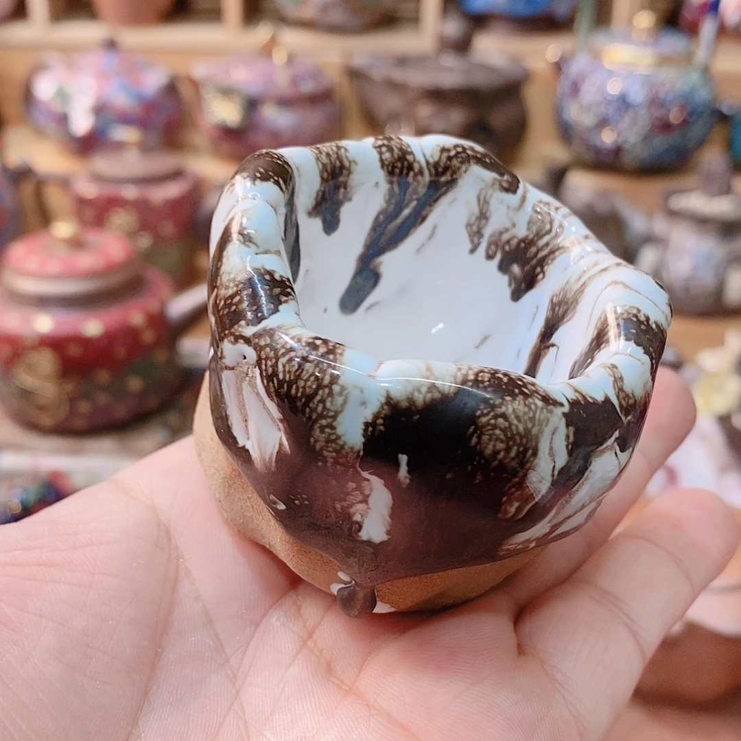 粗陶志野柴烧茶具