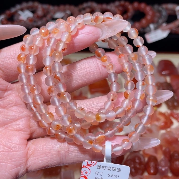 南红玛瑙冰飘多圈5mm未镶嵌1545