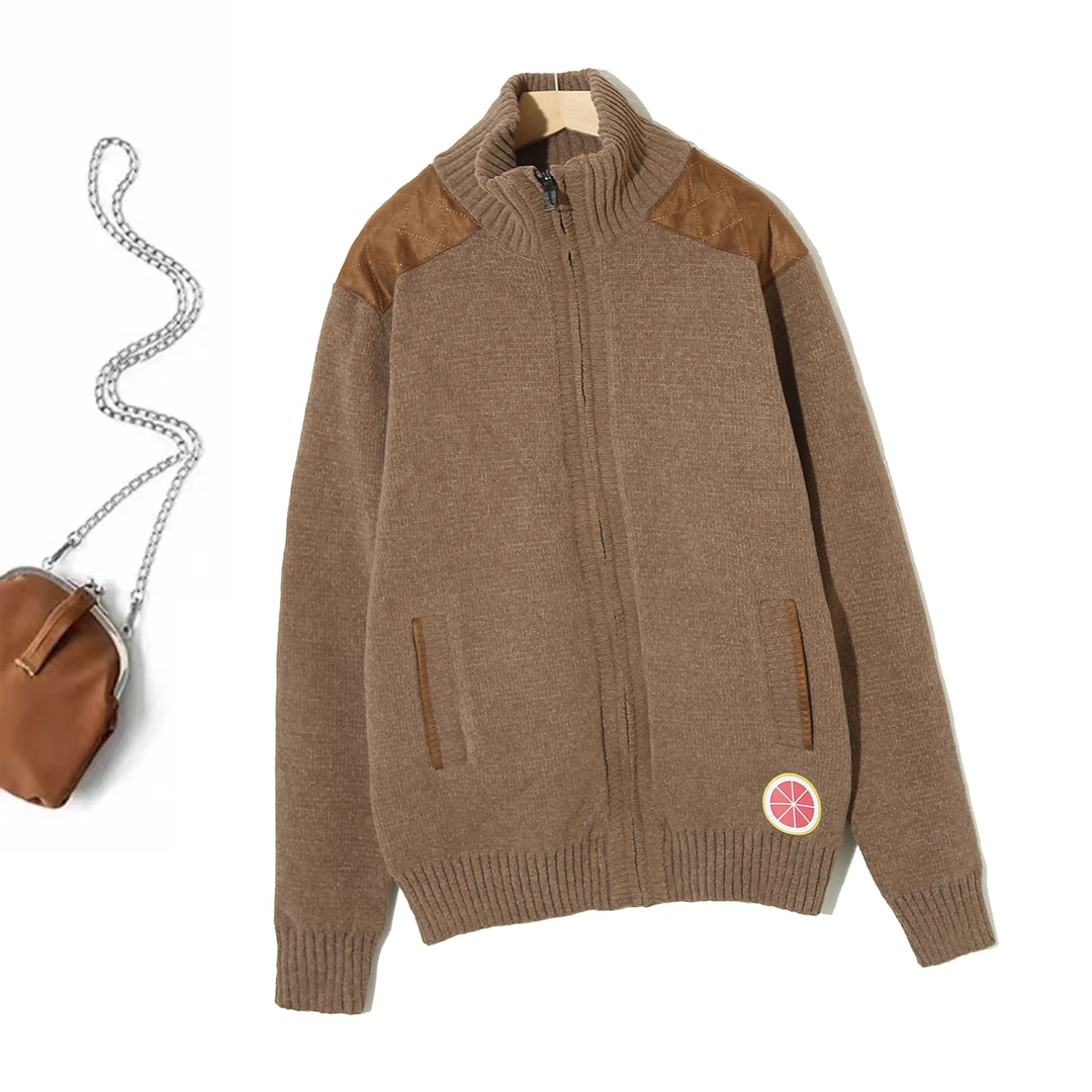 立领潮服休闲针织开衫时尚设计感男士户外棉服外套P-2G261