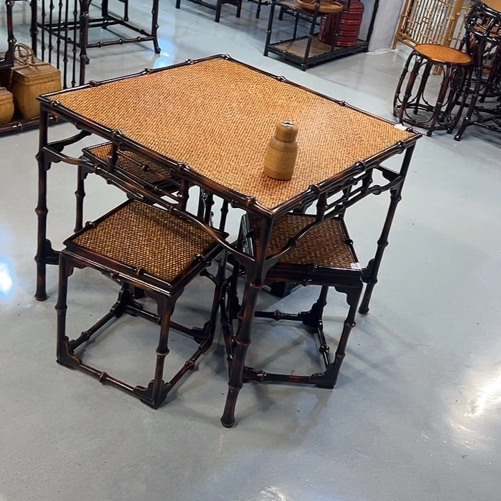 军***)笻竹家具一套笻竹