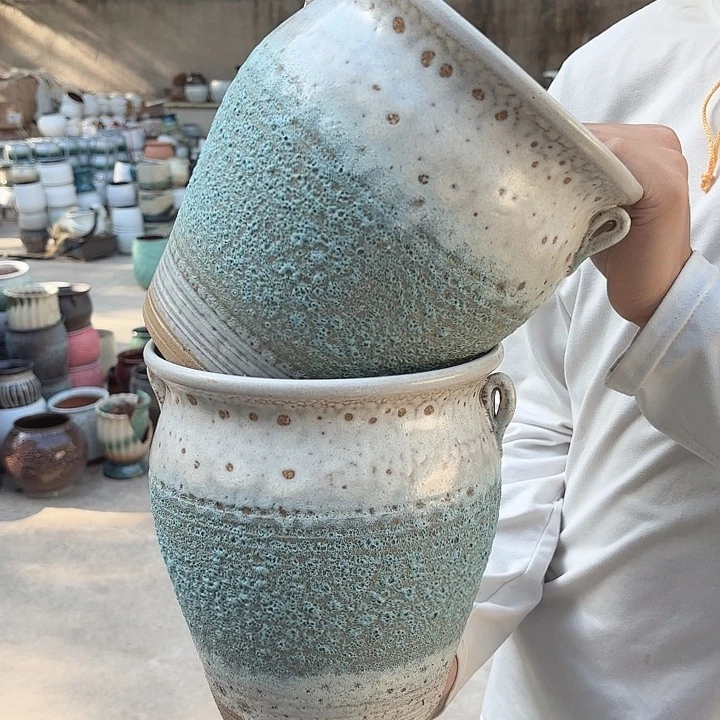 紫砂茶碗泡泡两个口径19高度21