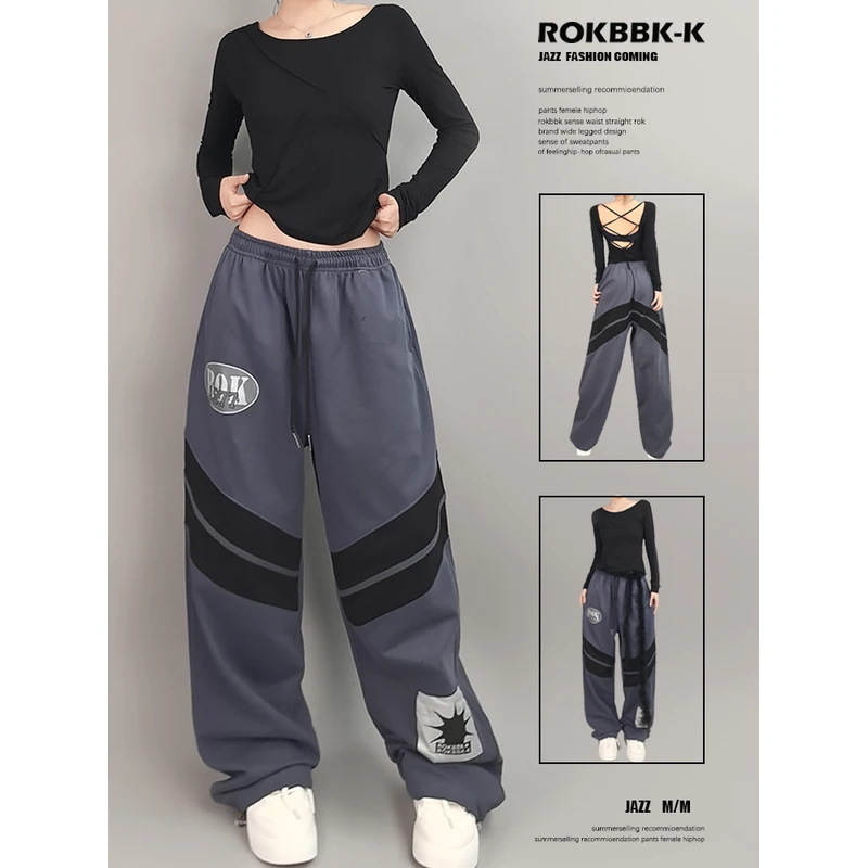 ROKBBK-K/布韩街舞潮牌休闲爵士嘻哈hiphop长裤女jazz运动服装潮